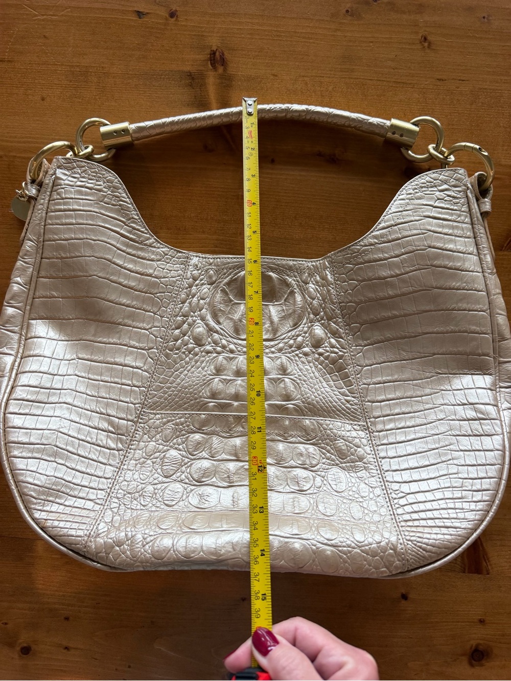 Brahmin Gold Croc-Embossed Shoulder Bag - Picture 4 of 5